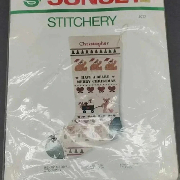 Vintage Sunset Stitchery Stocking - Picture 1 of 4